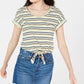 Hippie Rose Junior's Tie Front T-Shirt Yellow Size Medium