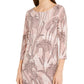 Alfani Women's Printed Mesh Tunic Pink Size Medium