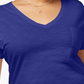 Style & Co Women's Plus V-Neck T-Shirt Blue Size 0X