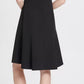 DKNY Women's Colorblock Tulip Sleeve Fit Flare Dress Black/White Size 12