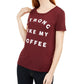 Love Tribe Junior's Strong Like My Coffee Graphic Print T Shirt Burgundy  Size X-Small
