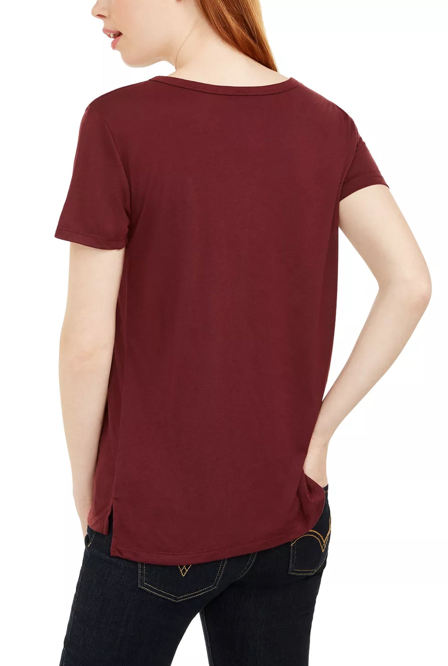 Love Tribe Junior's Strong Like My Coffee Graphic Print T Shirt Burgundy  Size X-Small