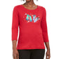 Karen Scott Women's Winter Flip Flops Cotton Top Red Size PL
