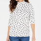 Karen Scott Women's Floral Print Mock Neck Top White Size PL