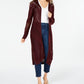 Hooked Up By IOT Juniors' Pointelle Open-Front Duster Cardigan Red Size Small