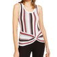INC International Concepts Women's Petite Striped Twist-Hem Tank Pink Size Small