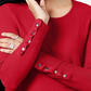 Alfani Women's Ribbed Snap Detail Sweater Red Size PXL