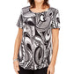 JM Collection Women's Paisley-Print Top White Size Small