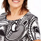 JM Collection Women's Paisley-Print Top White Size Small