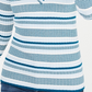 Freshman Junior's V Neck Striped Sweater Green Size Small
