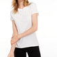 Maison Jules Women's Tie-Back Solid T-Shirtl White Size Large
