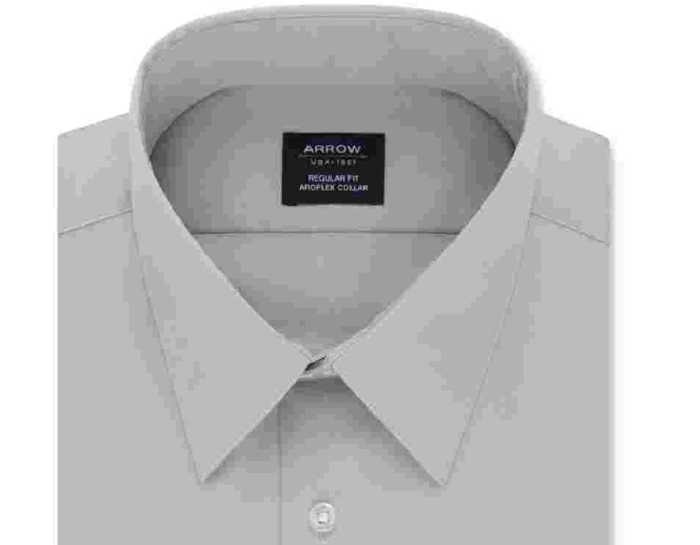 Arrow Men's Classic-Fit Performance Stretch Dress Shirt Gray Size L