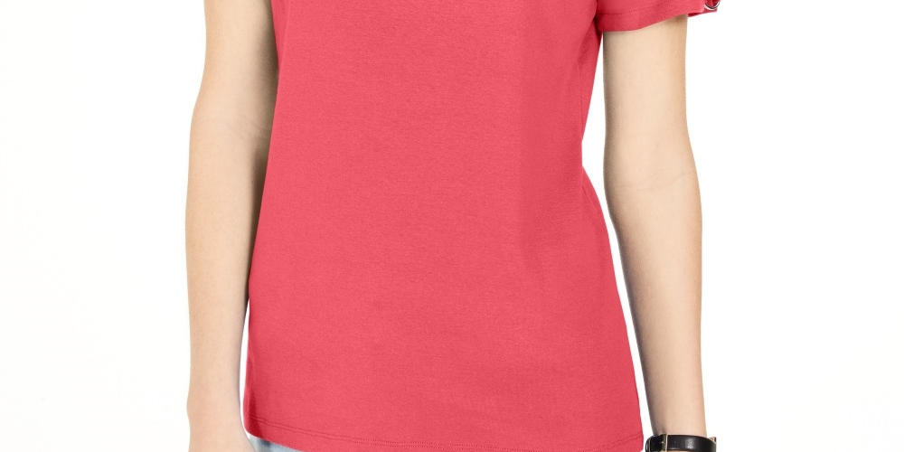 Karen Scott Women's Triple Ring Cutout Top Orange Size Medium