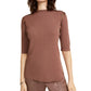 Alfani Women's Lace SequinTrim Sweater Brown Size Small