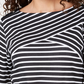 Karen Scott Women's Striped Crossover Top Black Size X-Small