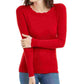 Maison Jules Women's Ribbed Crewneck Sweater Red Size X Small