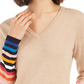 Tommy Hilfiger Women's Cotton Striped Sweater Brown Size X-Large