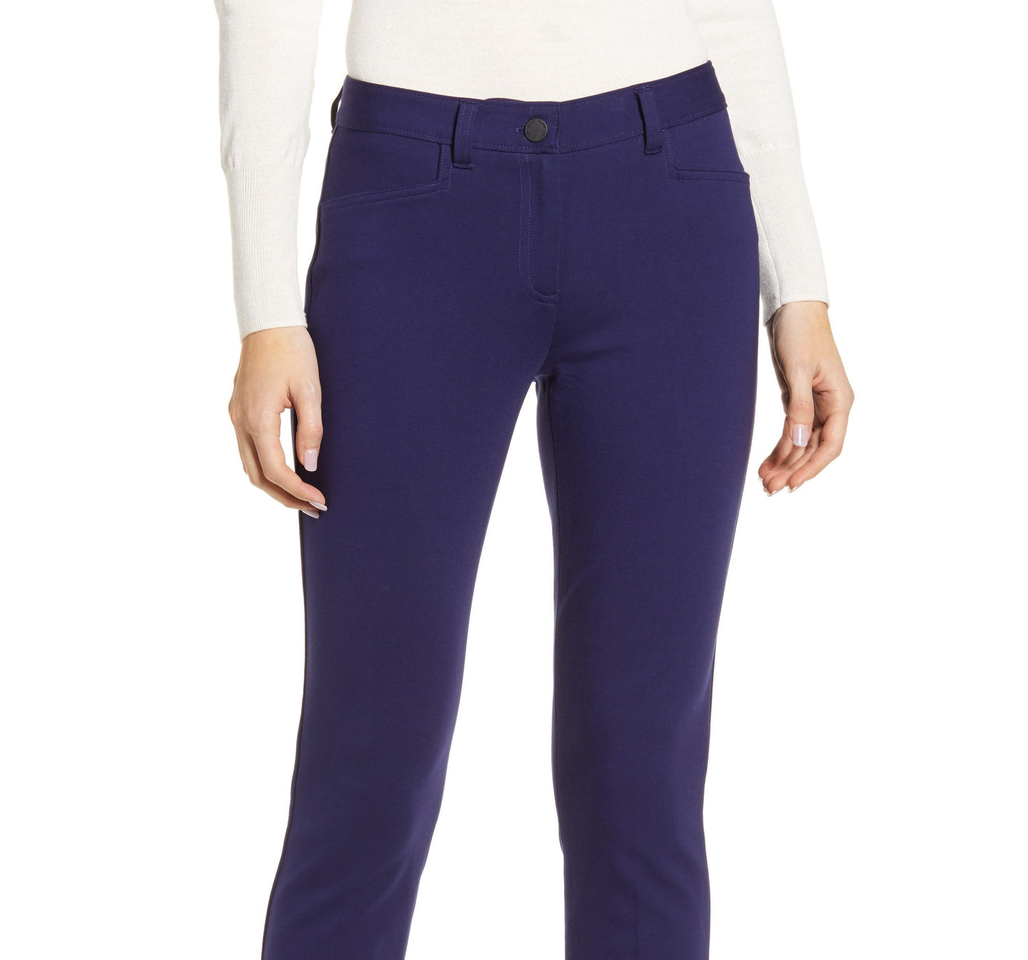 Anne Klein Women's Fly Front Leggings Navy Size 14