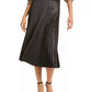 Lucy Paris Women's Pleated Velvet Skirt Black Size Medium