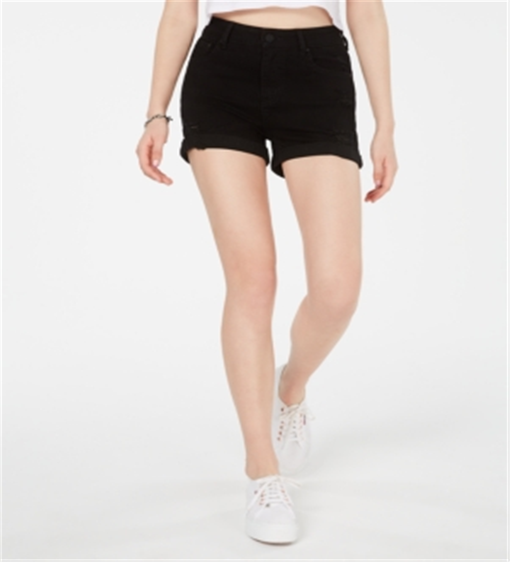 Indigo Rein Junior's Ripped Denim Shorts Black  Size 9