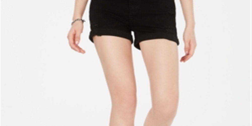 Indigo Rein Junior's Ripped Denim Shorts Black  Size 9