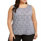 Ideology Women's Fitness Mesh Inset Tank Top Black / White  Size 3X
