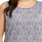 Ideology Women's Fitness Mesh Inset Tank Top Black / White  Size 3X