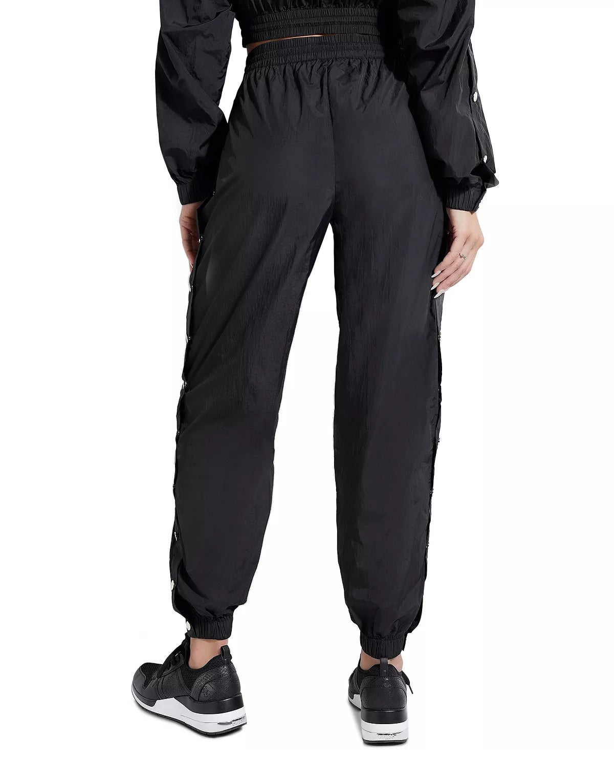 Guess Women's Sasha Snap Button Jogger Pants Black Size X-Small