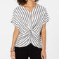 Style & Co Women's Twist-Front Top Black Size Medium