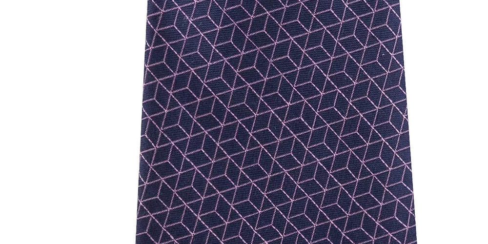 Calvin Klein Men's Escher Geometric Slim Silk Tie Blue/pink Size Regular