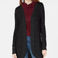 American Rag Juniors'' Crochet Open-Front Cardigan Sweater Black Size Medium