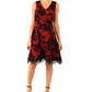 Donna Ricco Women's V-Neck Fit & Flare Dress Red Size 12