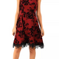 Donna Ricco Women's V-Neck Fit & Flare Dress Red Size 12