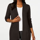 Karen Scott Women's Open Front Cardigan Brown Size Small