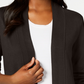 Karen Scott Women's Open Front Cardigan Brown Size Small