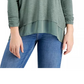 Style & Co Women's V-Neck Chiffon-Hem Top Green  Size Small