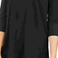 Alfani Women's Cut Out Shoulders Solid 3/4 Sleeve V Neck Top Black Size Large