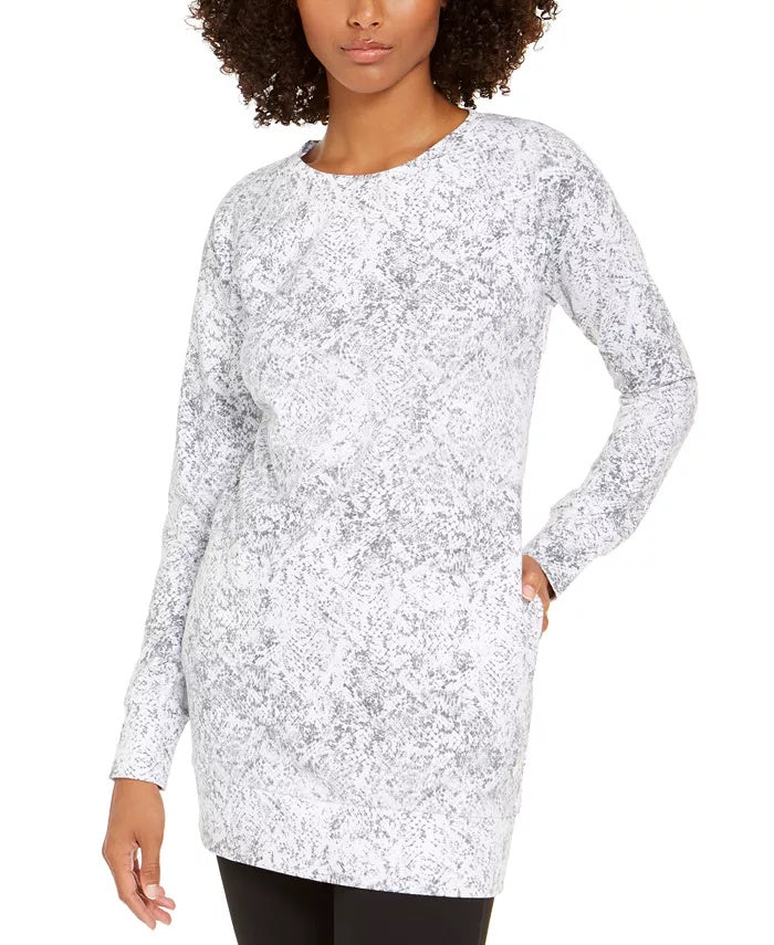 Ideology Women'sSnake-Print Tunic White Size XX-Large