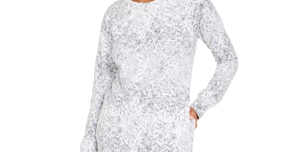 Ideology Women'sSnake-Print Tunic White Size XX-Large