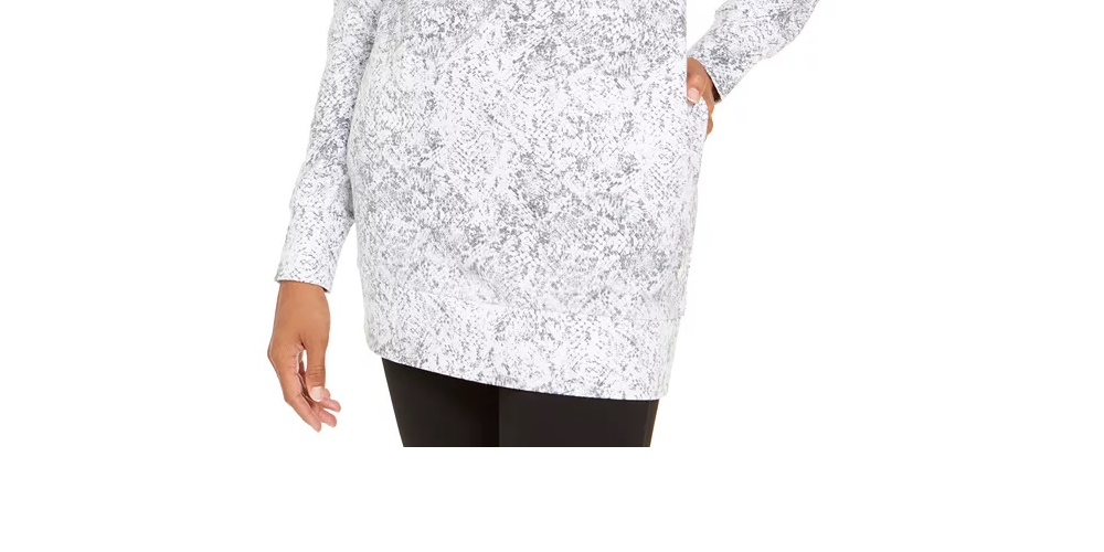 Ideology Women'sSnake-Print Tunic White Size XX-Large