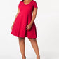 B Darlin Women's Trendy Plus Size Bow-Back Skater Dress Red Size Square 18W