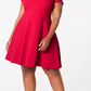 B Darlin Women's Trendy Plus Size Bow-Back Skater Dress Red Size Square 18W