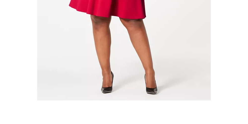 B Darlin Women's Trendy Plus Size Bow-Back Skater Dress Red Size Square 18W