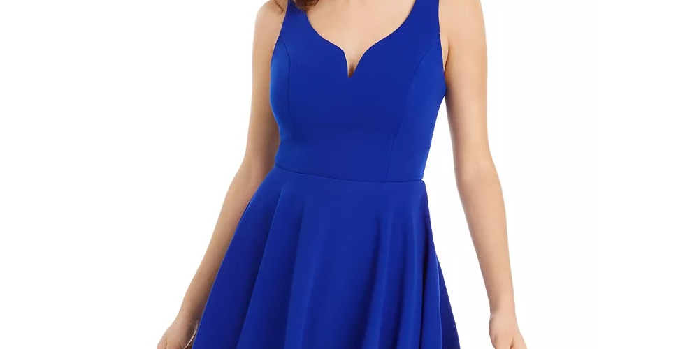 B Darlin Juniors' Sweetheart A-Line Dress Blue Size 11/12
