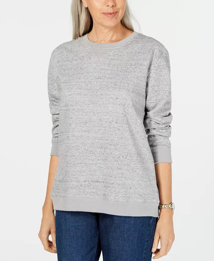 Karen Scott Women's Sport Fleece Sweatshirt Gray Size X-Small