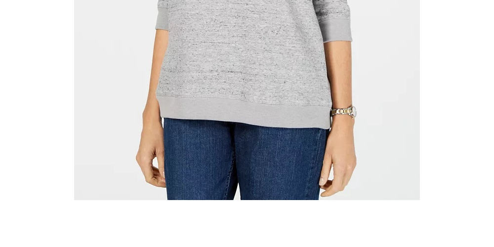 Karen Scott Women's Sport Fleece Sweatshirt Gray Size X-Small