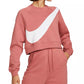 Nike Women's Sportswear Logo Fleece Sweatshirt Pink Size Large