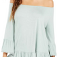 Style & Co Women's Off-The-Shoulder Bell-Sleeve Top Industrial Blue Size X-Large