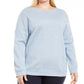 Karen Scott Women's Sport Women's Plus Fitness Running Sweatshirt Blue Size 0X