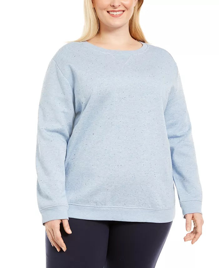 Karen Scott Women's Sport Women's Plus Fitness Running Sweatshirt Blue Size 0X
